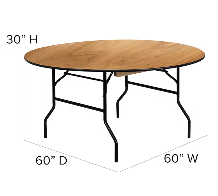60" Wooden Folding Tables