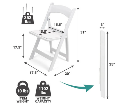White Resin Folding Chair