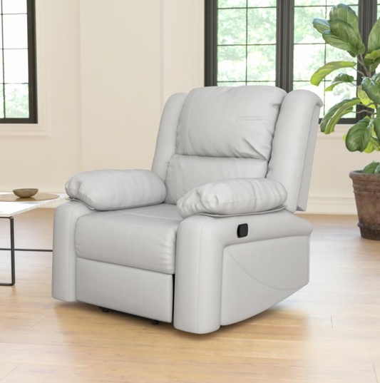 Harmony Series Cream LeatherSoft Recliner