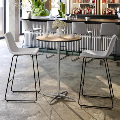 Lars 30'' Round Wood Cocktail Table with 30'' and 42'' Columns