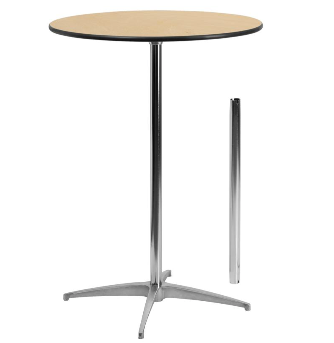 Lars 30'' Round Wood Cocktail Table with 30'' and 42'' Columns